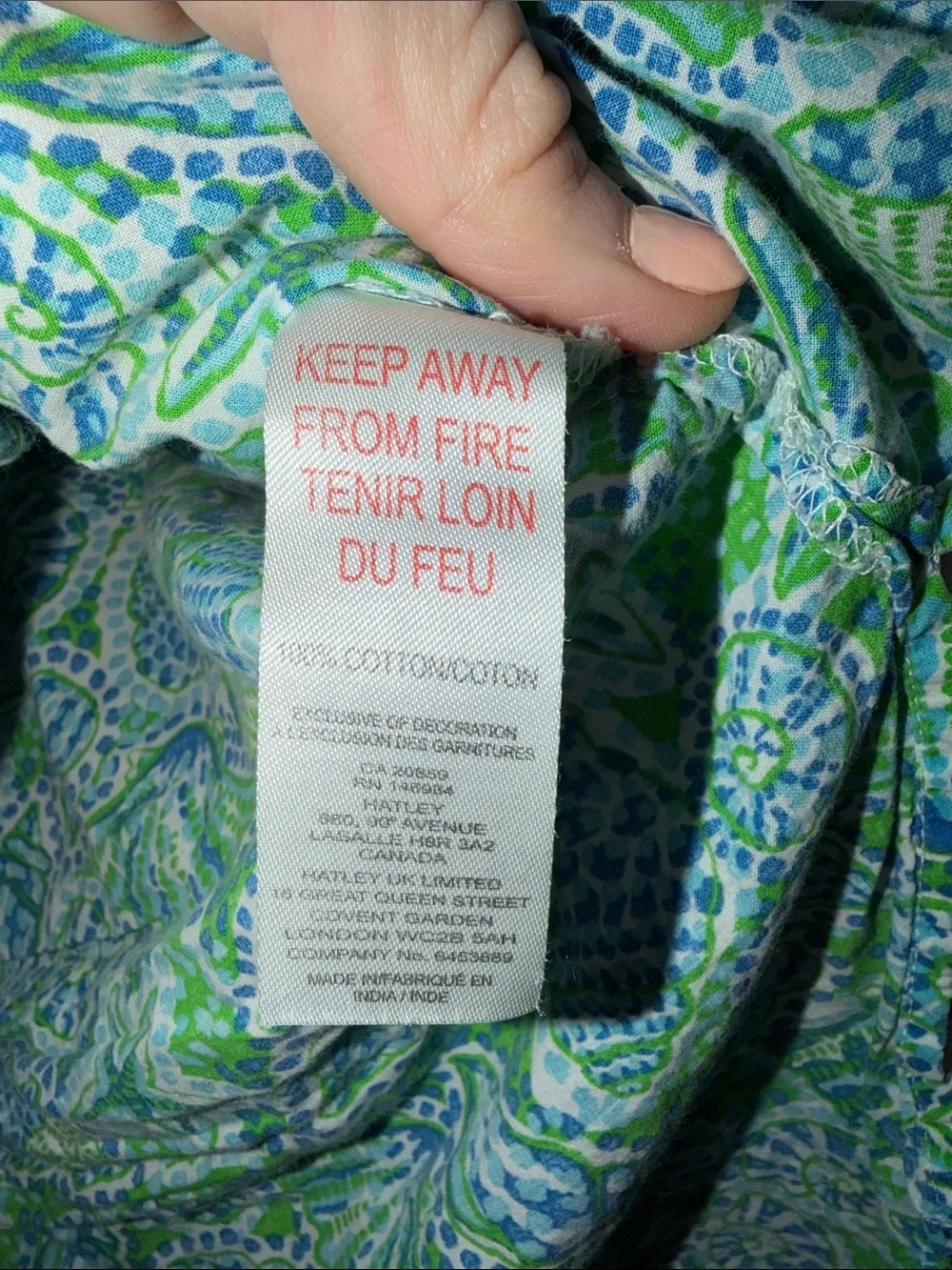 Hatley Blue & Green Patterned Women's Tunic swim cover up beach print small